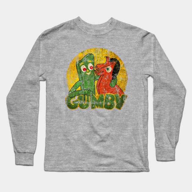 Vintage Gumby Long Sleeve T-Shirt by Mirrorfor.Art